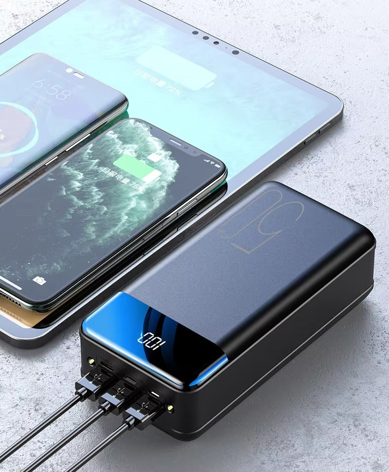 Brehn | 50.000mAh Ultra-Hochleistungs-Powerbank – Super Schnellladen für Telefone, Tablets & Laptops