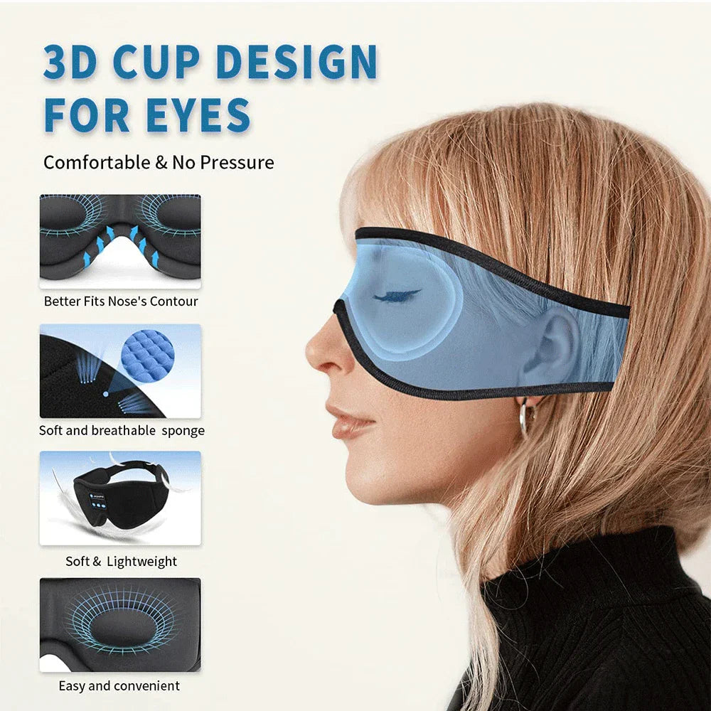 Brehn | LuxeSlumber Bluetooth-Schlafmaske | Genießen Sie HD-Sound für ungestörten Schlaf