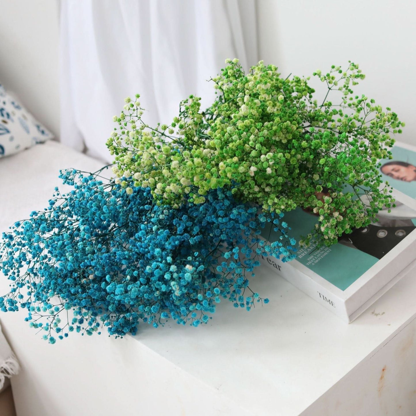 Getrockneter, konservierter Schleierkraut-Blumenstrauß – Natürliche Dekoration