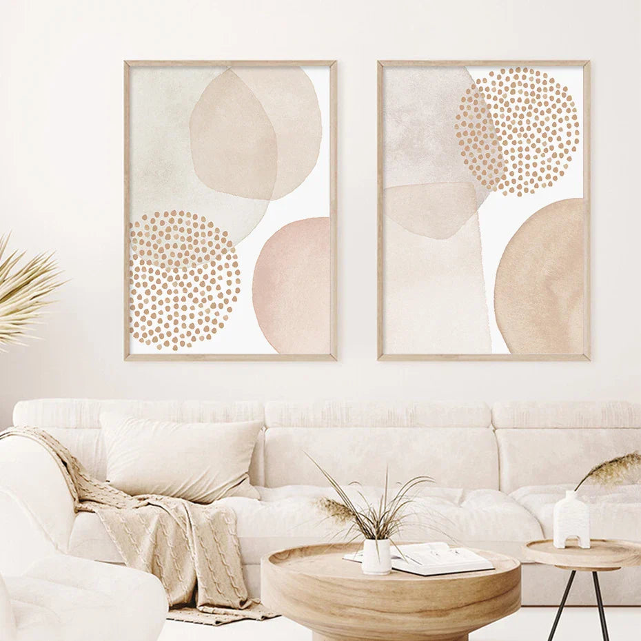 Helle Farbtöne Pink Beige Minimalistische Abstrakte Wandkunst Fine Art Leinwanddrucke Bilder Für Wohnzimmer Schlafzimmer Nordische Wohnkultur | Brehn
