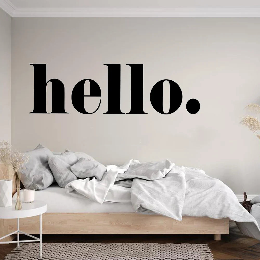 Big Hello Wandaufkleber Moderne Typografie Willkommen Beschilderung Abnehmbar Peel and Stick PVC Vinyl Wandtattoo Für Eingangsbereich Flur Kreative DIY Wanddekoration | Brehn