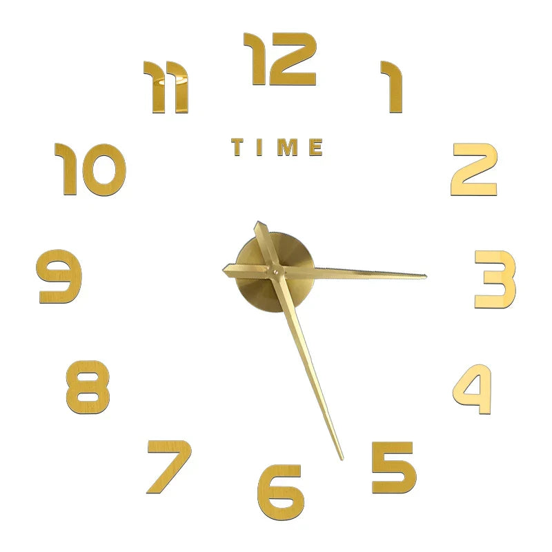 Große Wanduhr DIY 3D Selbstkleber Spiegel Acryl Wanduhr für Küche Esszimmer Wohnzimmer Kreative Wohnkultur | Brehn