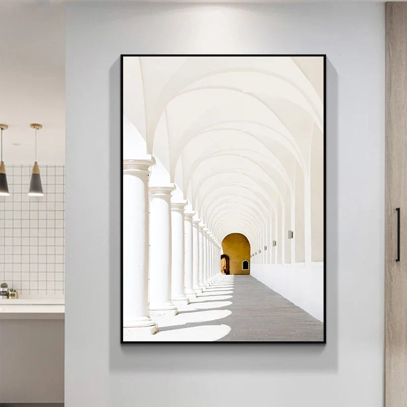 Minimalistische abstrakte architektonische Wandkunst feine Kunstleinwand Drucke Poster Bilder für moderne Apartment Wohnzimmer Büro Dekor | Brehn