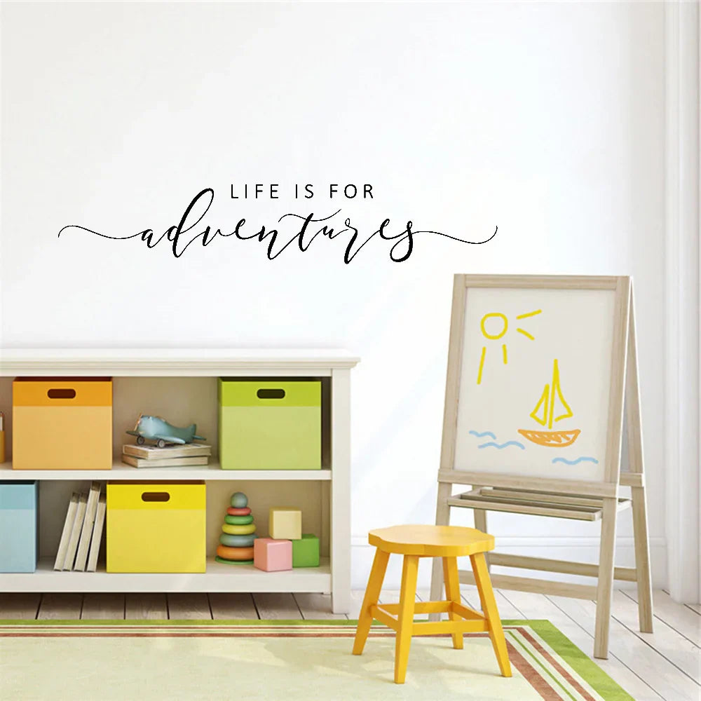 Abenteuer Zitat Wandaufkleber Abnehmbarer PVC Vinyl Wandtattoo Tägliches Mantra Dekoration Inspirierend Kreativ DIY Wohnkultur Für Wohnzimmer Schlafzimmer Arbeitszimmer | Brehn