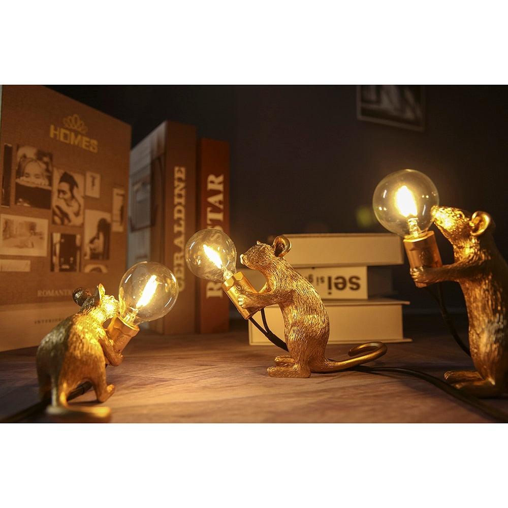 Tischlampe mit Mausmotiv