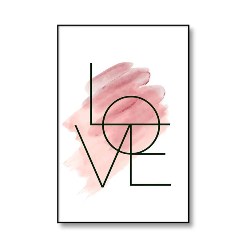 Blush Pink Love Feather Wandkunst Feine Kunst Leinwanddrucke Minimalistische Mode Bilder Für Wohnzimmer Mädchen Schlafzimmer Mode Kunst Dekor | Brehn
