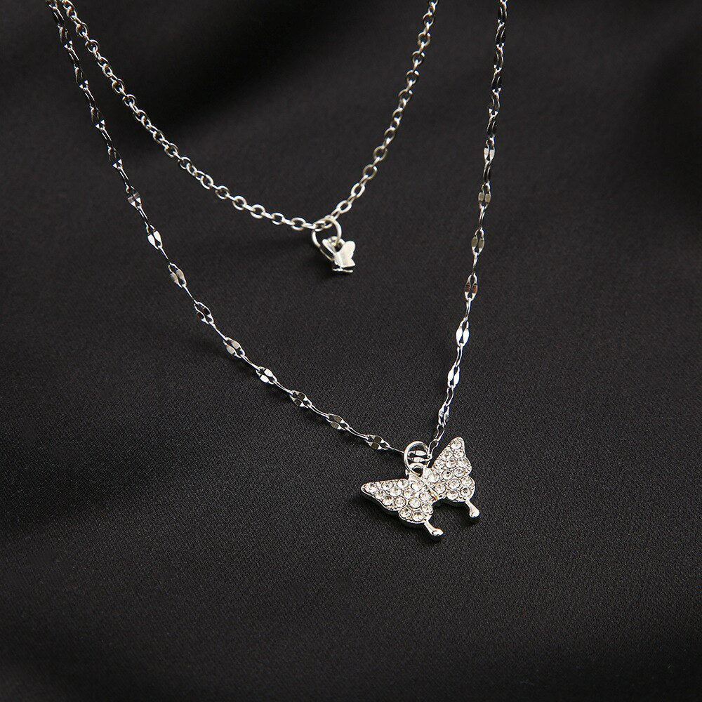 Brehn | Dreamy Wings Silber Doppellagige Halskette
