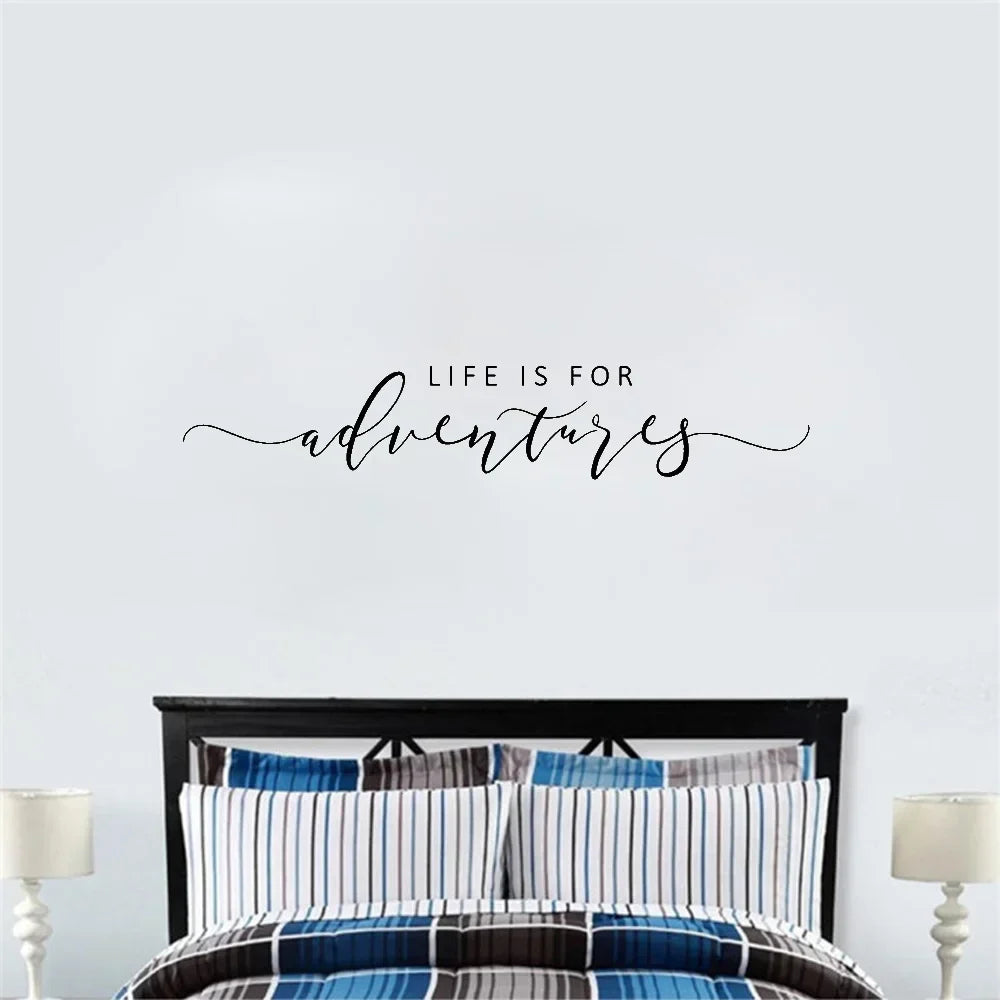 Abenteuer Zitat Wandaufkleber Abnehmbarer PVC Vinyl Wandtattoo Tägliches Mantra Dekoration Inspirierend Kreativ DIY Wohnkultur Für Wohnzimmer Schlafzimmer Arbeitszimmer | Brehn
