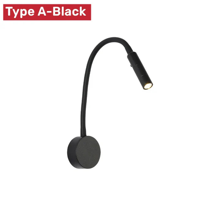 Moderne, flexible LED-Lesewandleuchte mit Schalter für Schlafzimmer und Arbeitszimmer – 1 W/3 W