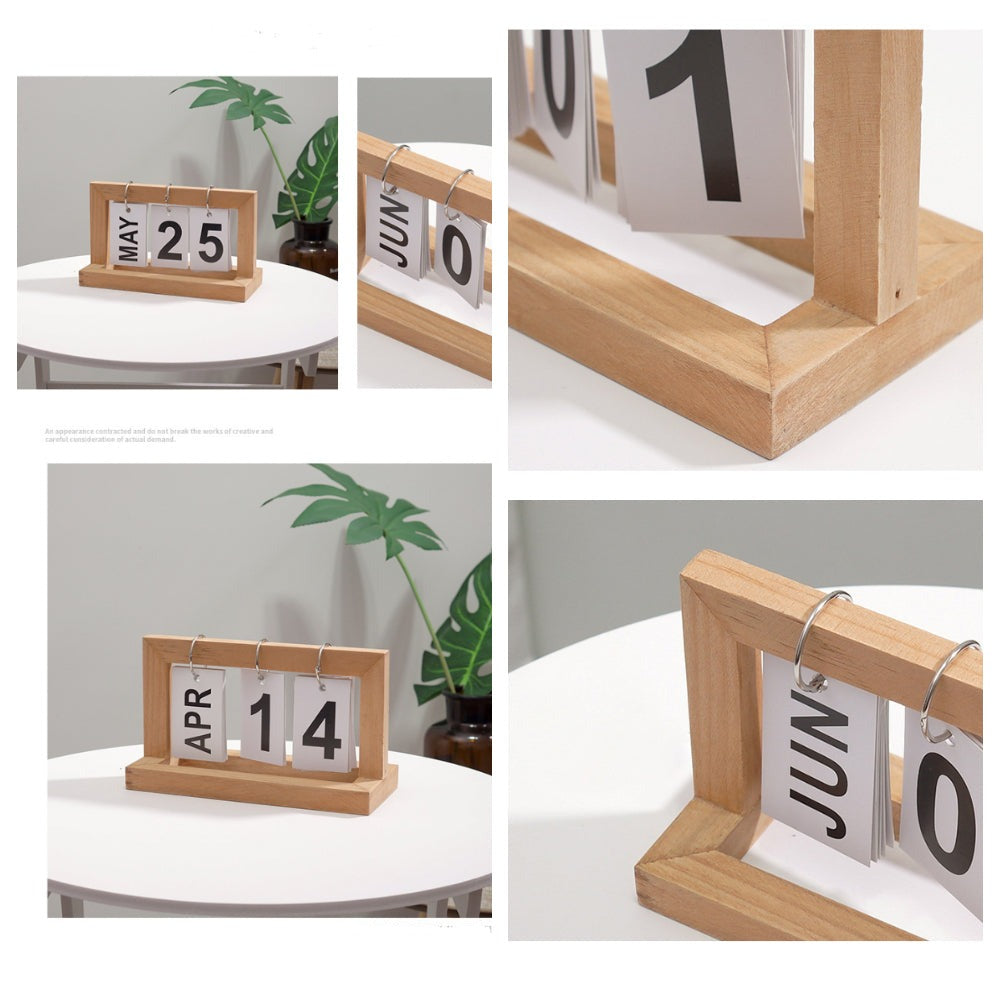 Holz Flip Desktop Tageskalender | Brehn