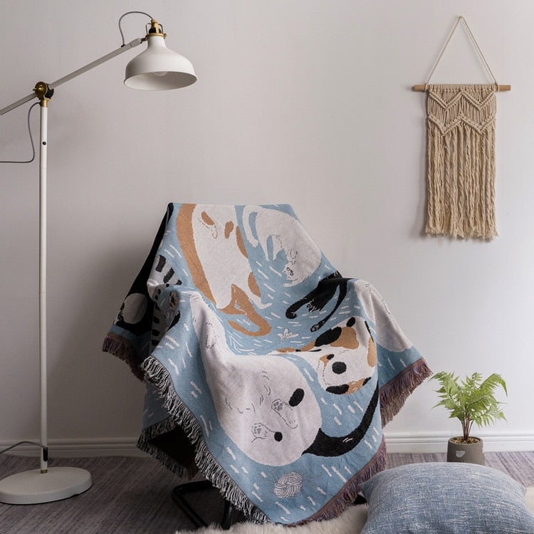 Vintage Kürbis Sofaüberwurf Decke | Brehn