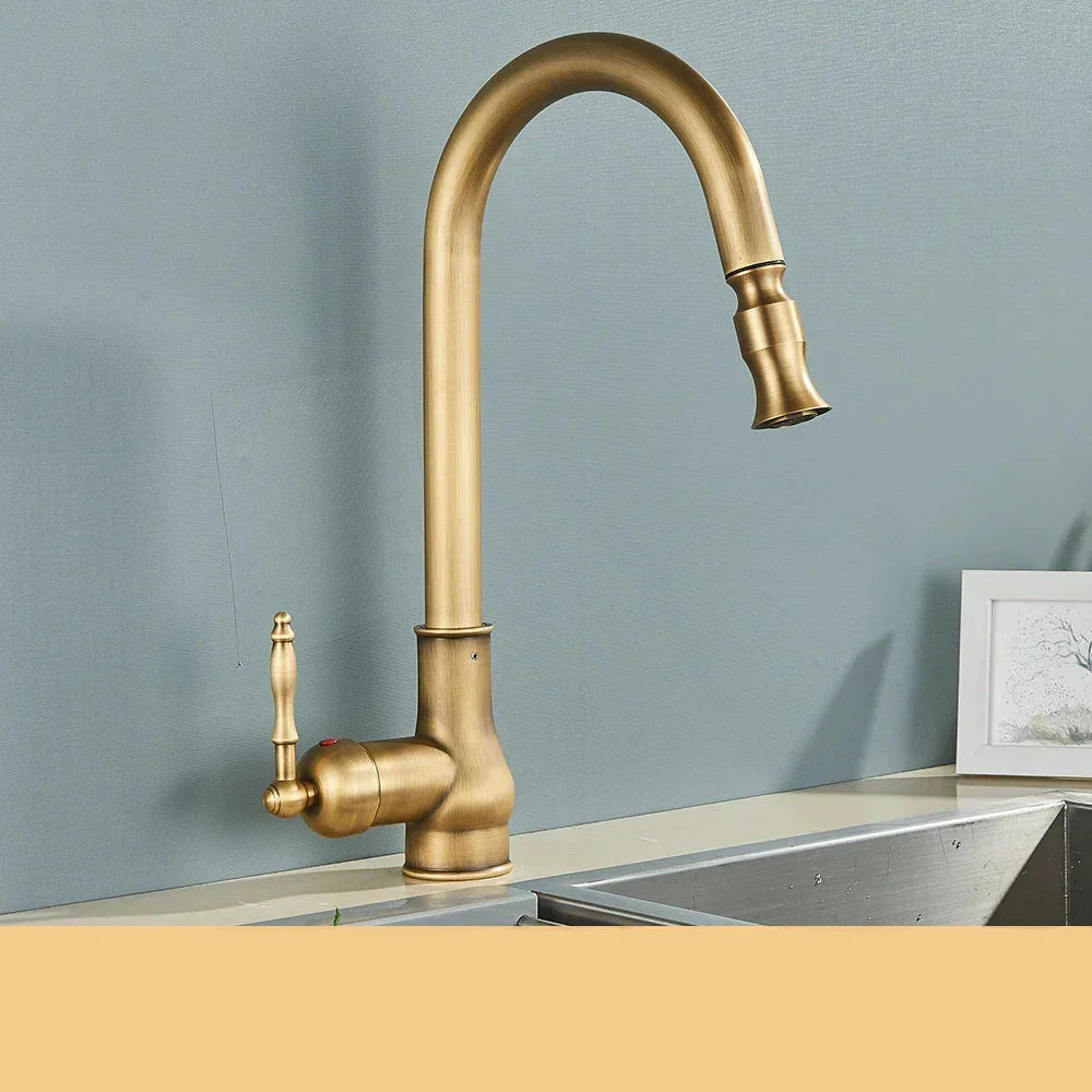 Brehn | VintageTap Wasserhahn - Antike Messing Küchenmischerhahn
