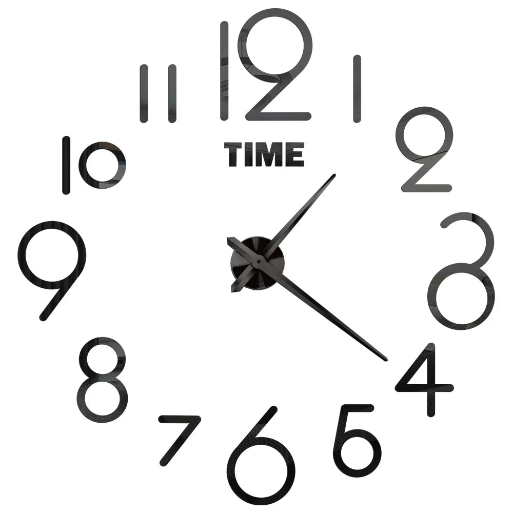 Große Wanduhr DIY 3D Selbstkleber Spiegel Acryl Wanduhr für Küche Esszimmer Wohnzimmer Kreative Wohnkultur | Brehn