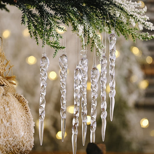 12 Stück Weihnachtsbaumdekoration Künstliche Eiszapfen | Brehn