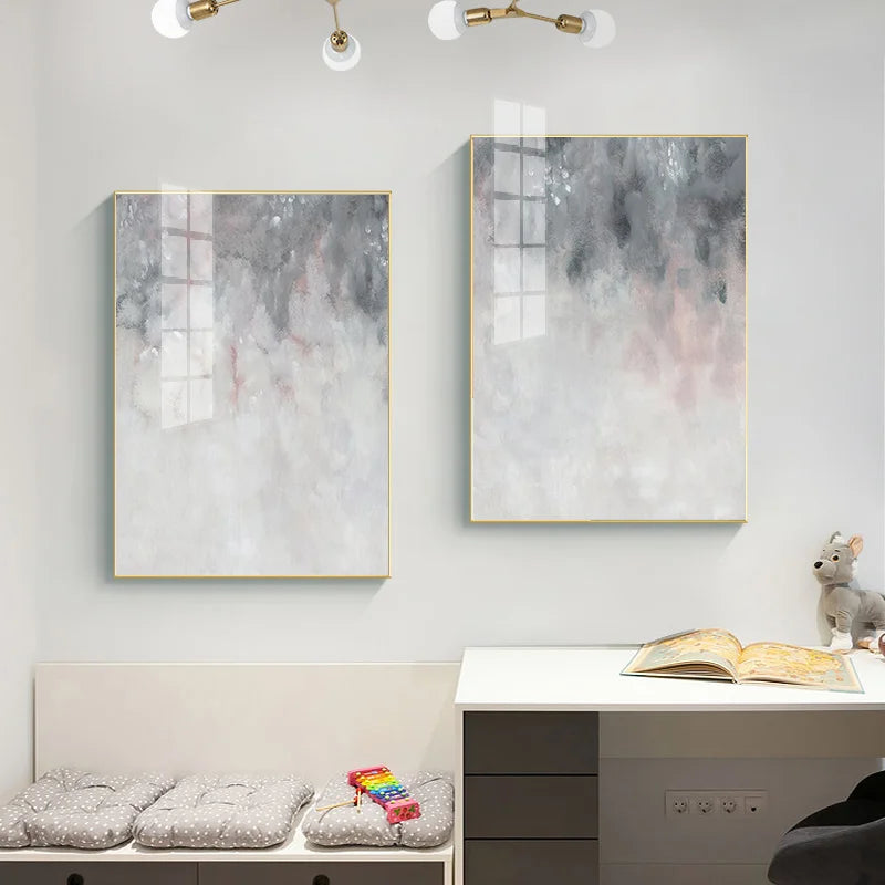 Abstracte Schattierungen von Pink Grau Minimalistische Wandkunst Feine Kunst Leinwanddrucke Bilder für moderne Wohnungen Wohnzimmer Kunst Dekor | Brehn