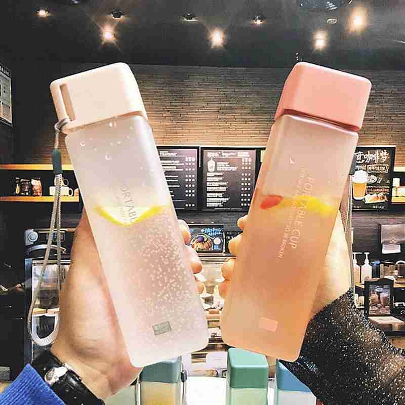 VIvolux | Transparente Quadratische Elegante Wasserflasche Thermos