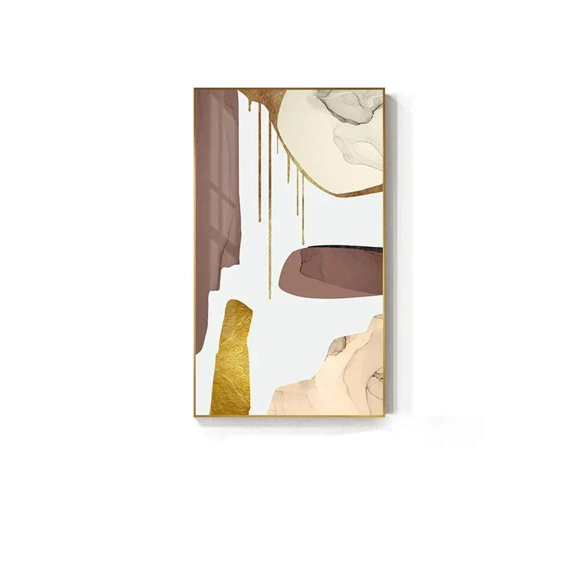 Neutrale Farben Mauve Beige Goldene abstrakte Wandkunst feine Kunst Leinwanddrucke Bilder für moderne Wohnung Wohnzimmer Luxusinteriors Kunst Dekor | Brehn