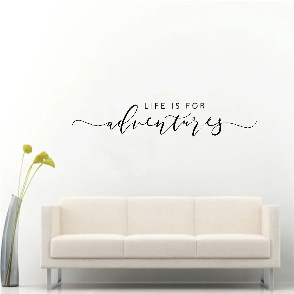 Abenteuer Zitat Wandaufkleber Abnehmbarer PVC Vinyl Wandtattoo Tägliches Mantra Dekoration Inspirierend Kreativ DIY Wohnkultur Für Wohnzimmer Schlafzimmer Arbeitszimmer | Brehn