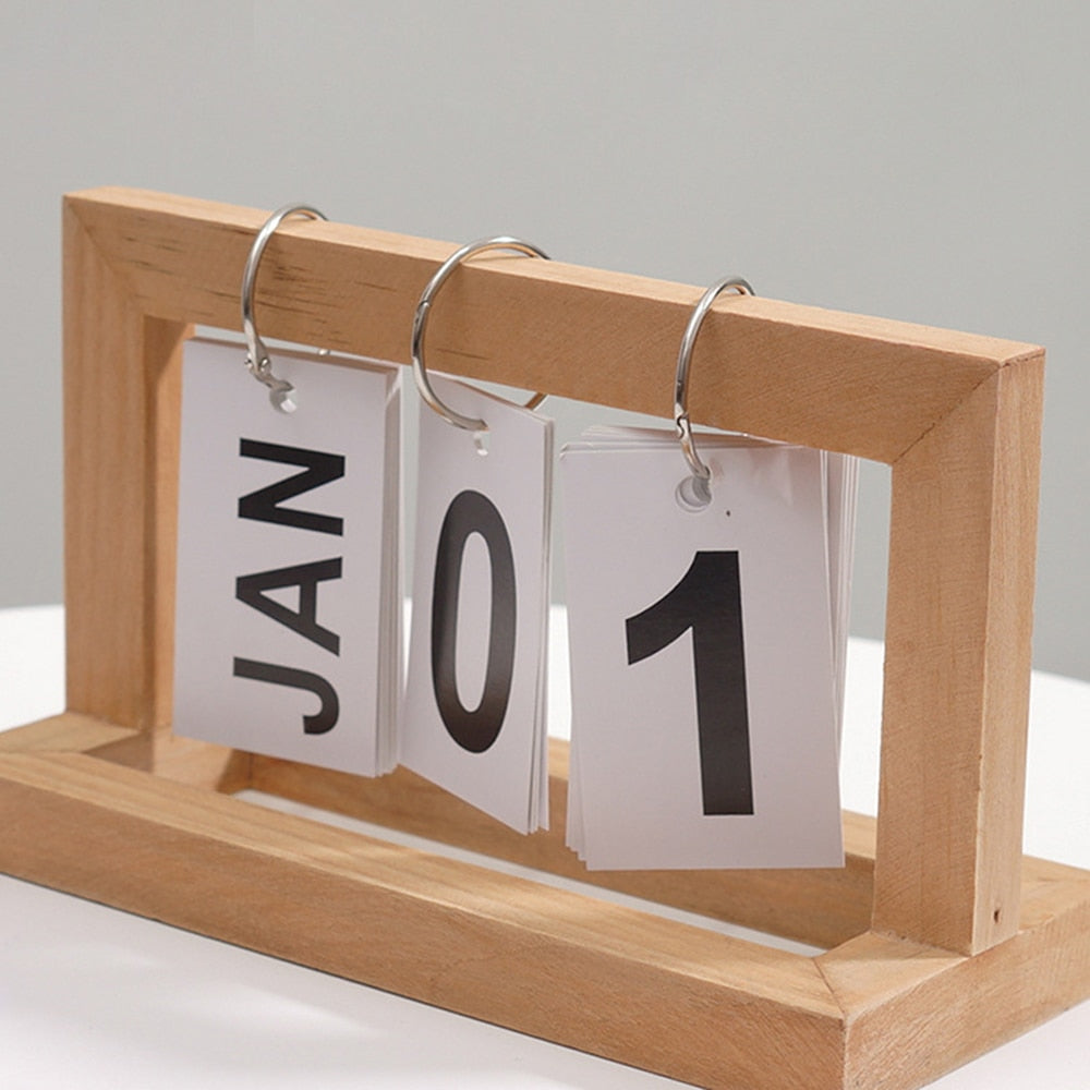 Holz Flip Desktop Tageskalender | Brehn