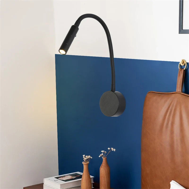 Brehn | Moderne Flexible LED-Lese-Wandlampe mit Schalter für Schlafzimmer und Studium - 1W/3W