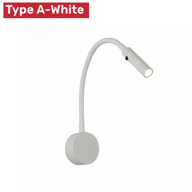 Brehn | Moderne Flexible LED-Lese-Wandlampe mit Schalter für Schlafzimmer und Studium - 1W/3W