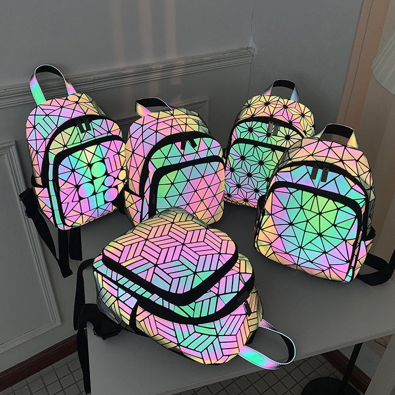VIvolux | Rainbow Rise Luminous Holographischer Rucksack