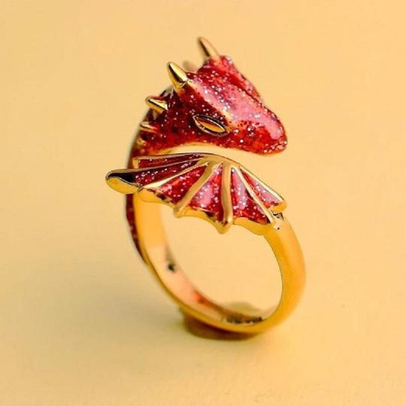 Brehn | Dracheninspiriert Verstellbarer Bunter Ring