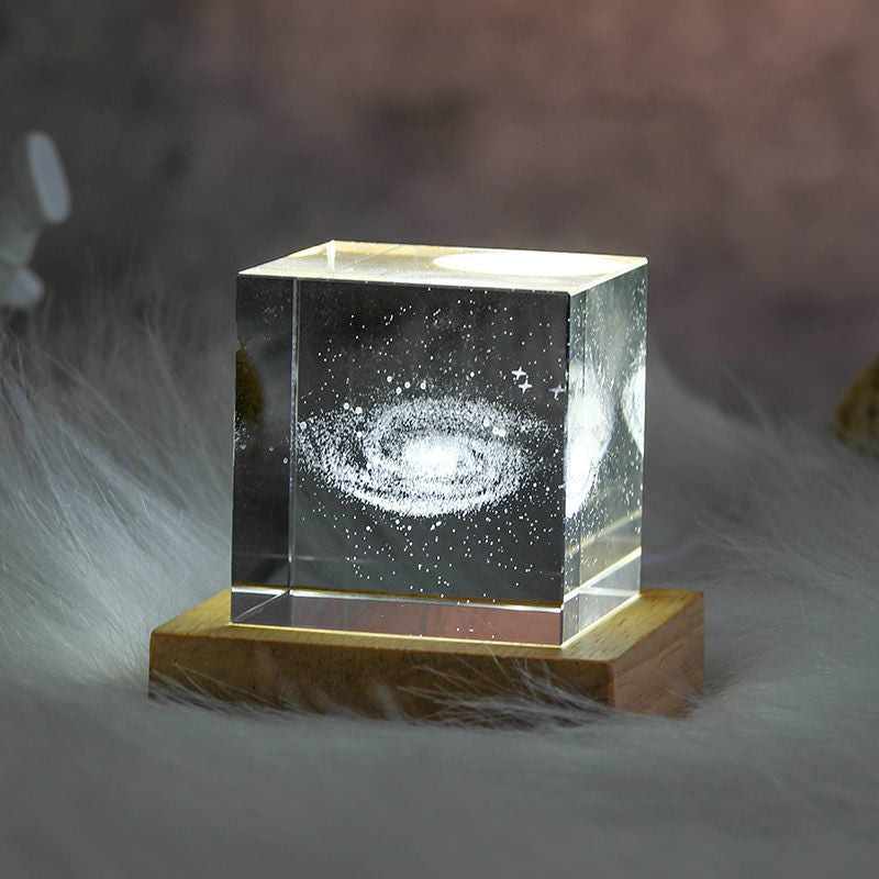 3D Kristallwürfel Mond Nachtlicht | Brehn