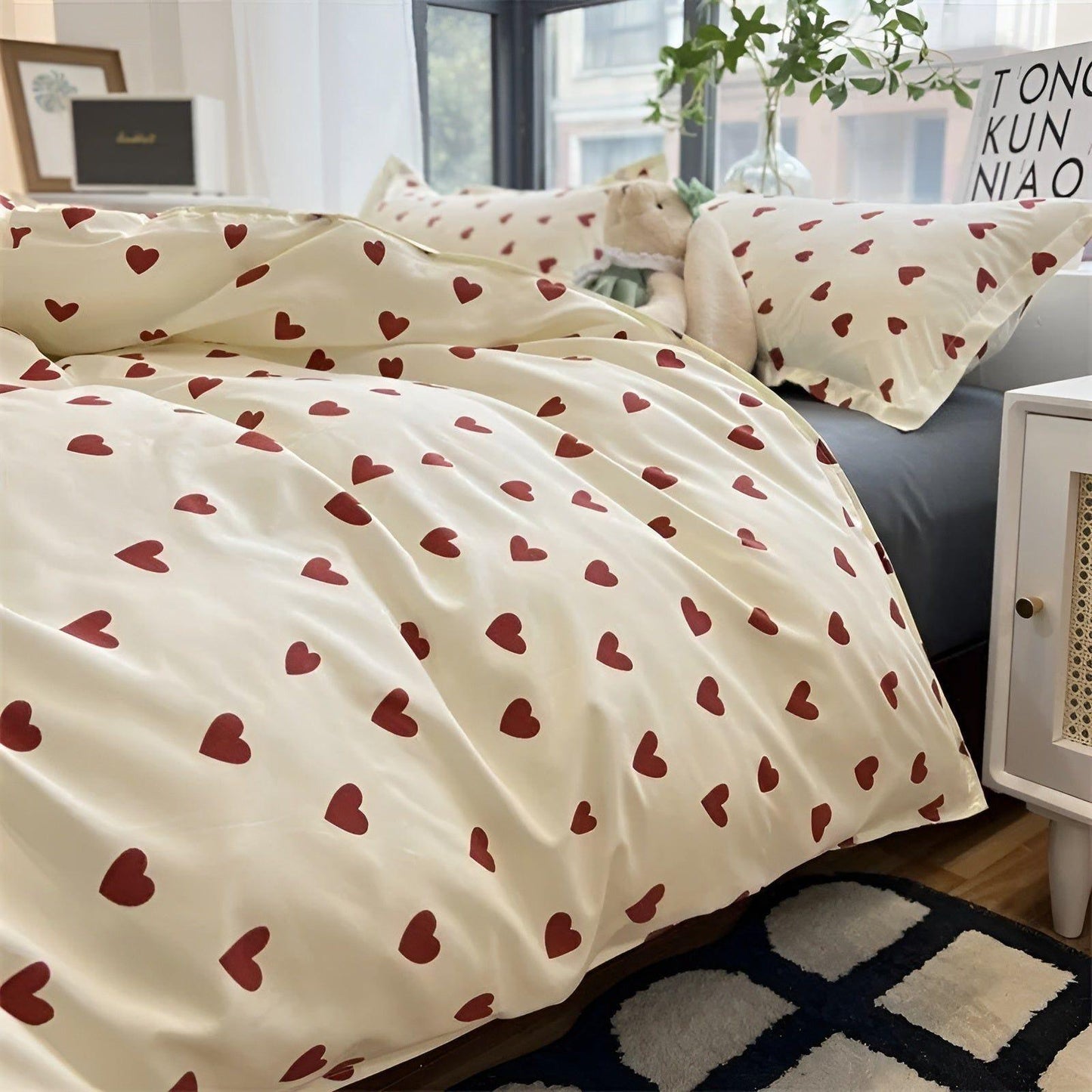 HeartDream Bettwäsche-Set – Bettbezug-Set mit Herzmotiv