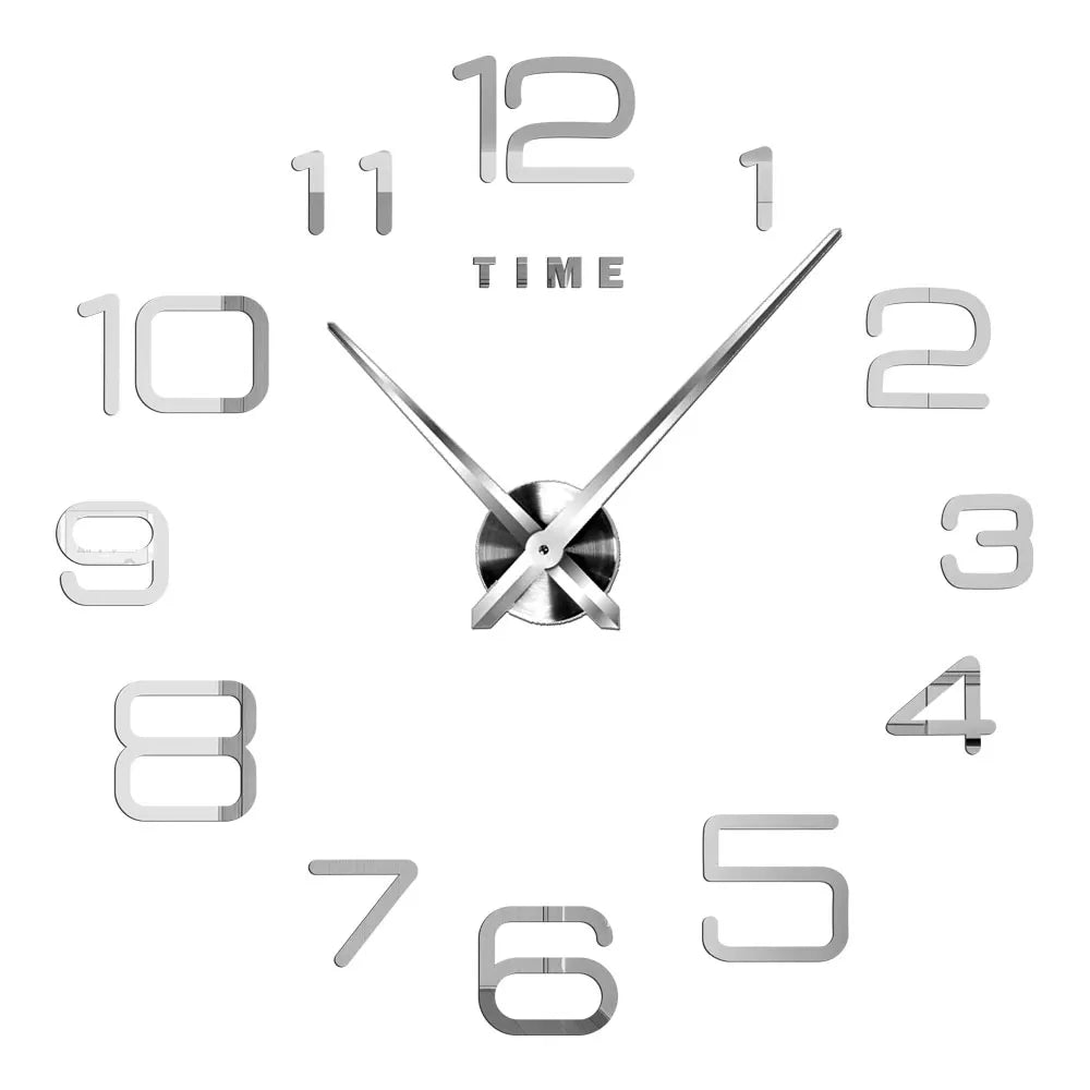 Große Wanduhr DIY 3D Selbstkleber Spiegel Acryl Wanduhr für Küche Esszimmer Wohnzimmer Kreative Wohnkultur | Brehn