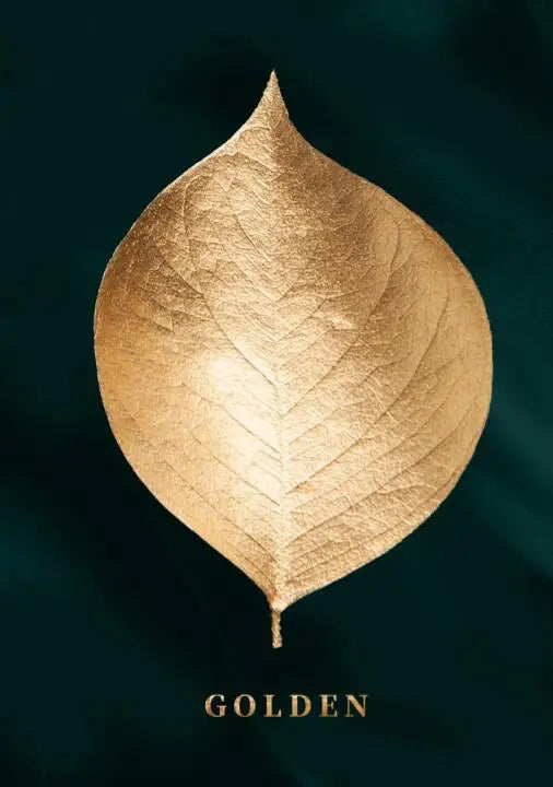 Set von 3 Teilen Goldenes Blatt Wandkunst Minimalistische Nordische Tropische Pflanzen Feine Kunst Leinwanddrucke Bilder Für Wohnzimmer Esszimmer Kunst Dekor