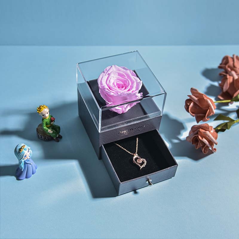 Brehn | Natürliche ewige Rose Halskette Schmuckbox