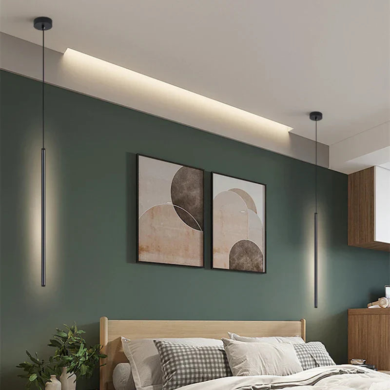 Brehn | Nordic LED Pendelleuchte: Minimalistisches Design mit kreativen Linien, perfekt für das Schlafzimmer, Essbereich
