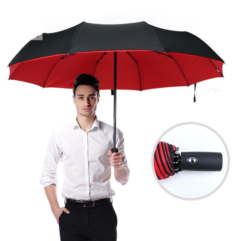 StormShield Automatik-Regenschirm – Windfester Regenschirm mit umgekehrtem Schließmechanismus