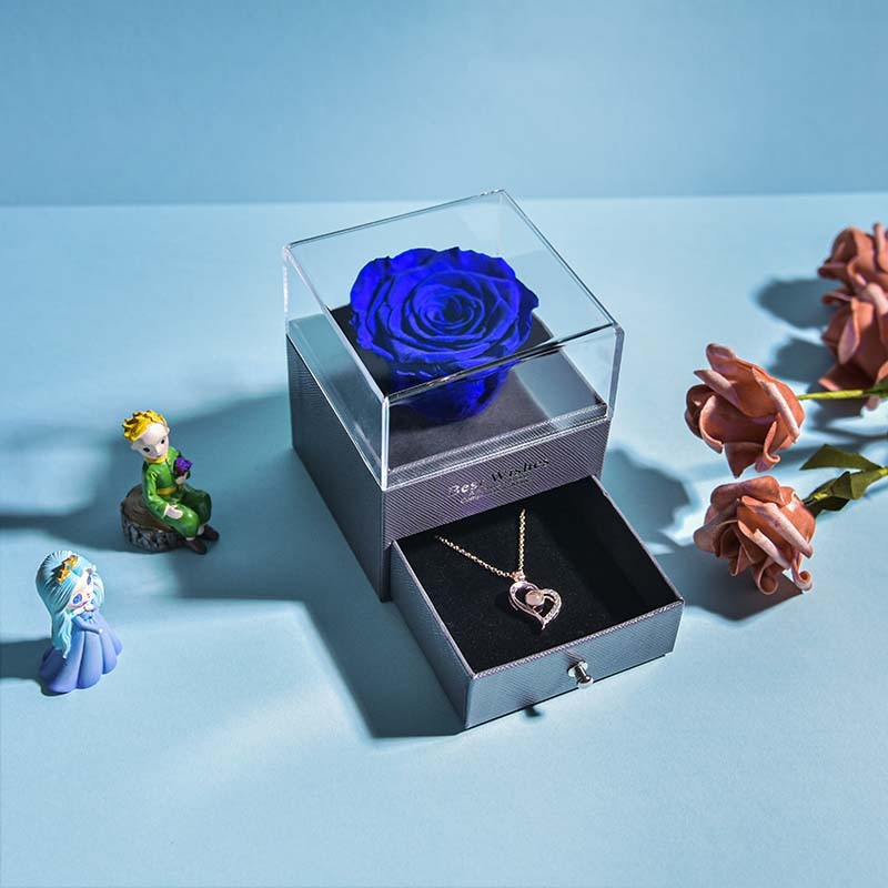 Brehn | Natürliche ewige Rose Halskette Schmuckbox