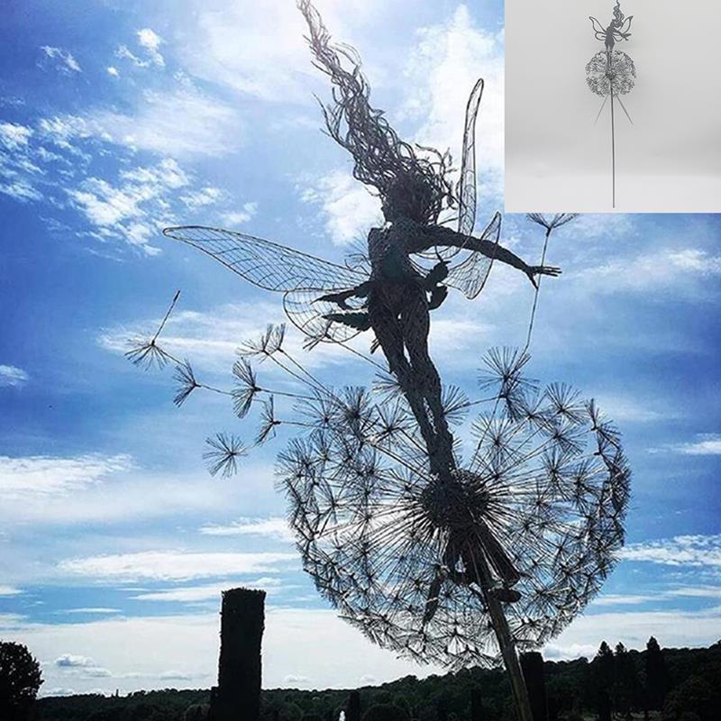 Feen und Löwenzahn Tanzen Gemeinsam Skulptur für Garten im Freien