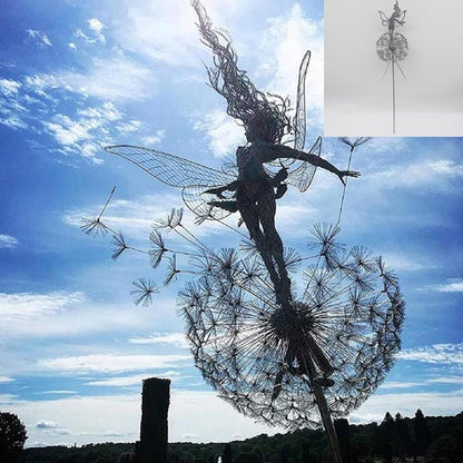 Feen und Löwenzahn Tanzen Gemeinsam Skulptur für Garten im Freien