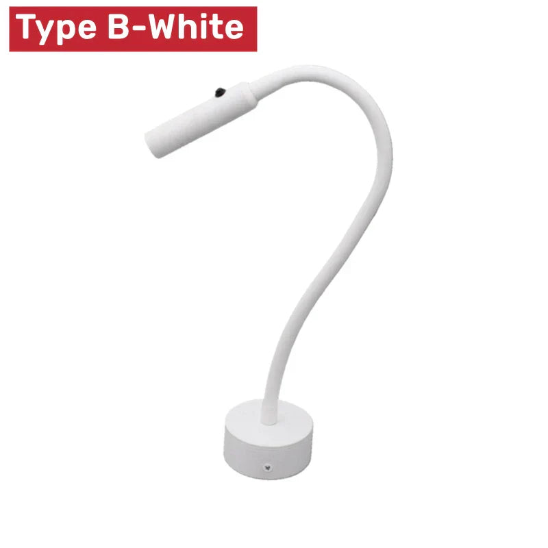 Moderne, flexible LED-Lesewandleuchte mit Schalter für Schlafzimmer und Arbeitszimmer – 1 W/3 W