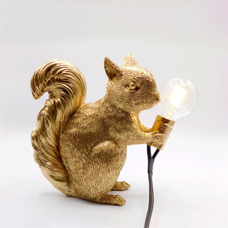 Brehn | SquirrelBright Nordische Eichhörnchen Tischlampe | Designer-Deko | LED Stimmungslicht | Perfekt für Zuhause