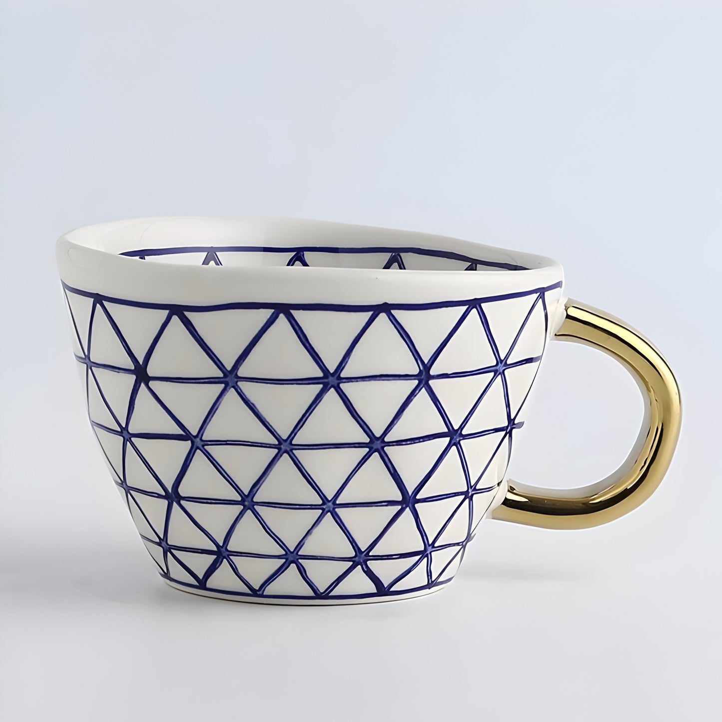 Keramikbecher mit geometrischem Design – Stilvoll und modern | Ideal für Kaffee oder Tee