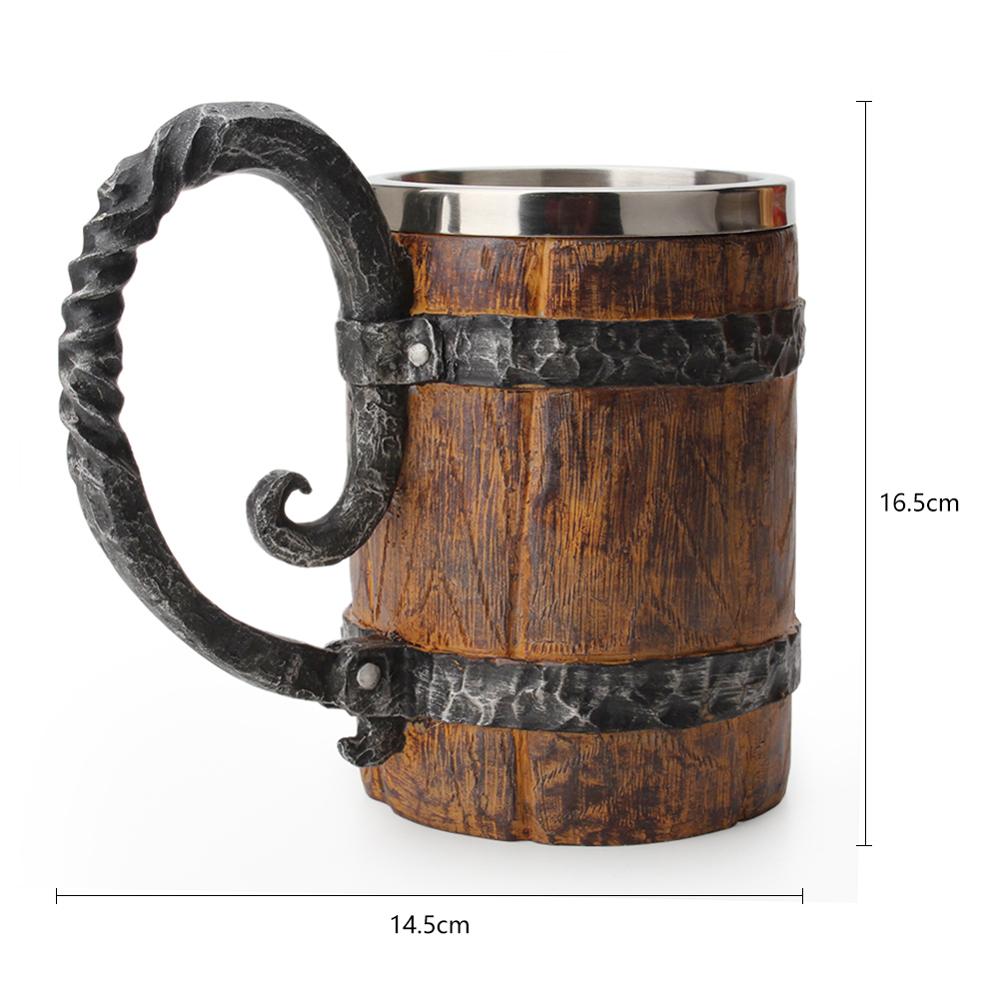 Brehn | Antike Zeit Edelstahl Holz Becher