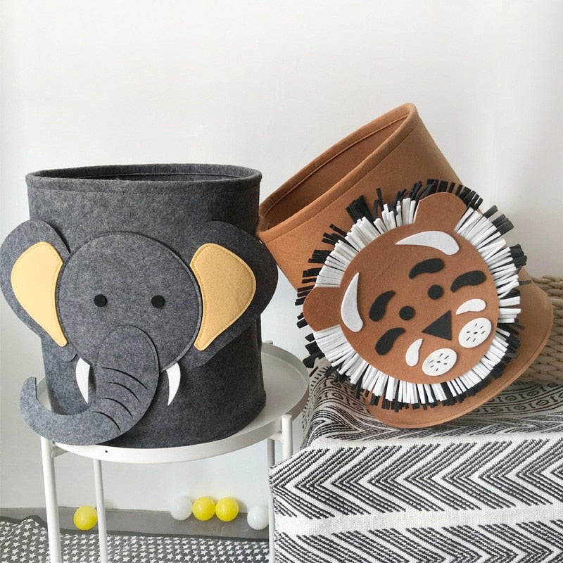Safari Tiere Zusammenklappbarer Kinder Spielzeug Wäsche Organizer Korb | Brehn