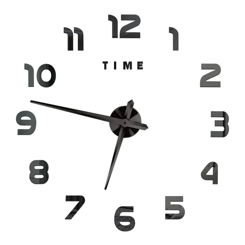 Große Wanduhr DIY 3D Selbstkleber Spiegel Acryl Wanduhr für Küche Esszimmer Wohnzimmer Kreative Wohnkultur | Brehn