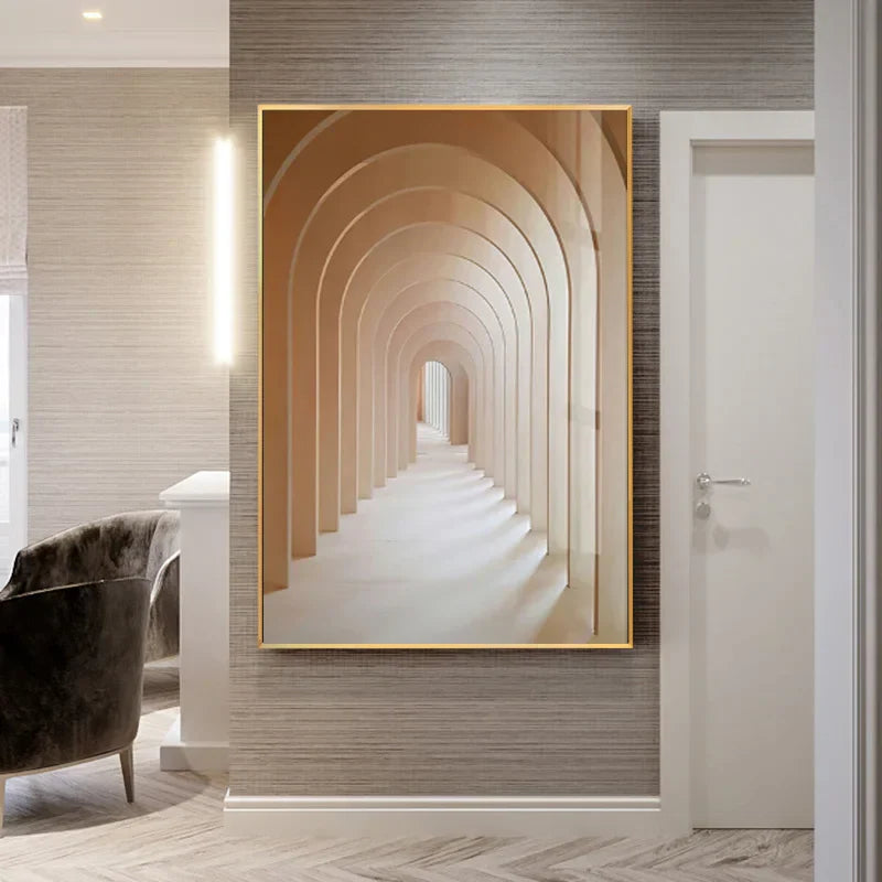 Minimalistische abstrakte architektonische Wandkunst feine Kunstleinwand Drucke Poster Bilder für moderne Apartment Wohnzimmer Büro Dekor | Brehn
