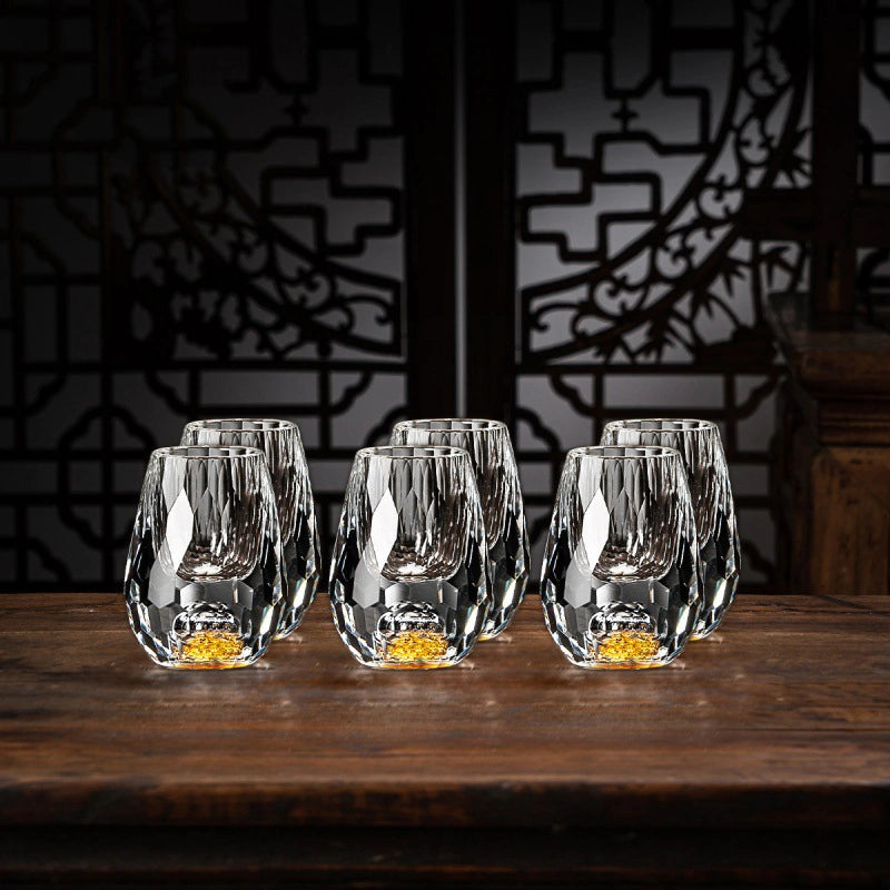 Luxuriöse Kristallgläser mit Goldflocken – Handgefertigt – 2er-Set – Für Whisky und Premium-Getränke