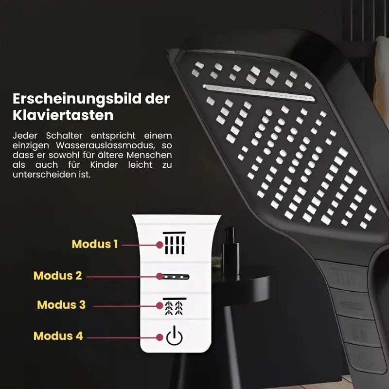 Hochdruck-Duschkopf mit 7 Modi und Stopptaste