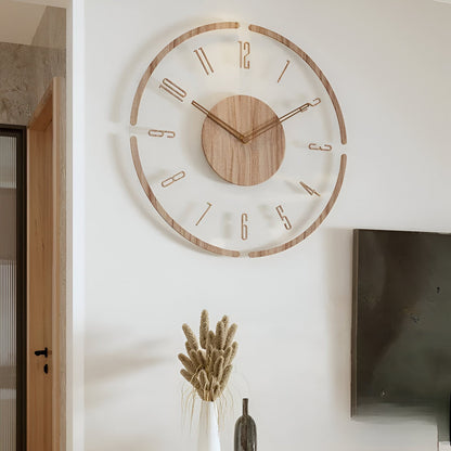 ClearWood Transparente Wanduhr – Stiller Quartz mit Holzdetails | Brehn