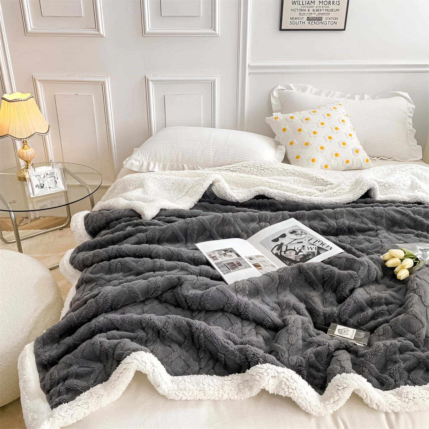 Cuddle - Doppelseitige Kuschelige  Fleecedecke für Nächtliche Wärme mit Stil