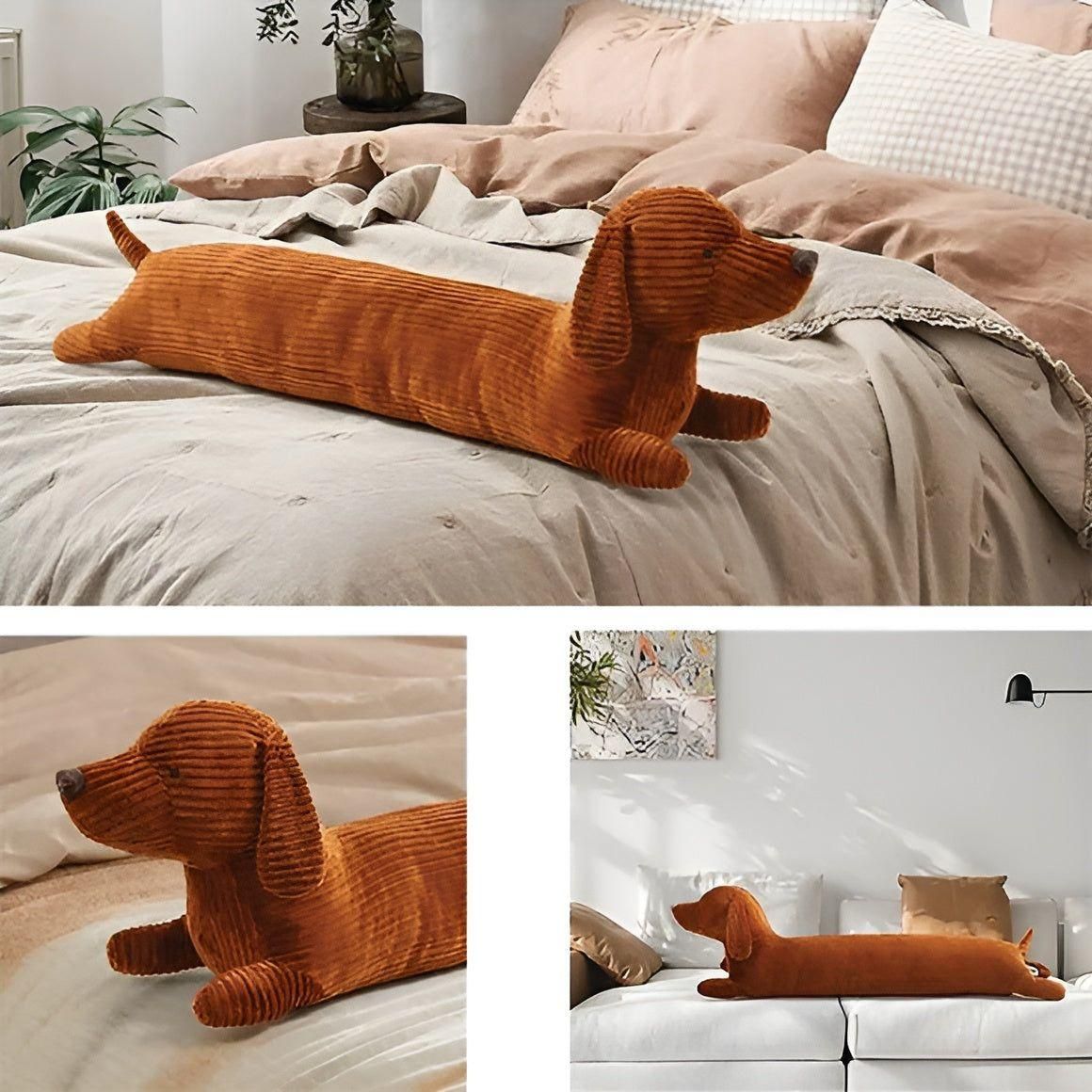 SnuggleHound Kissen - Ergonomisches Dackel-Plüschkissen | Brehn