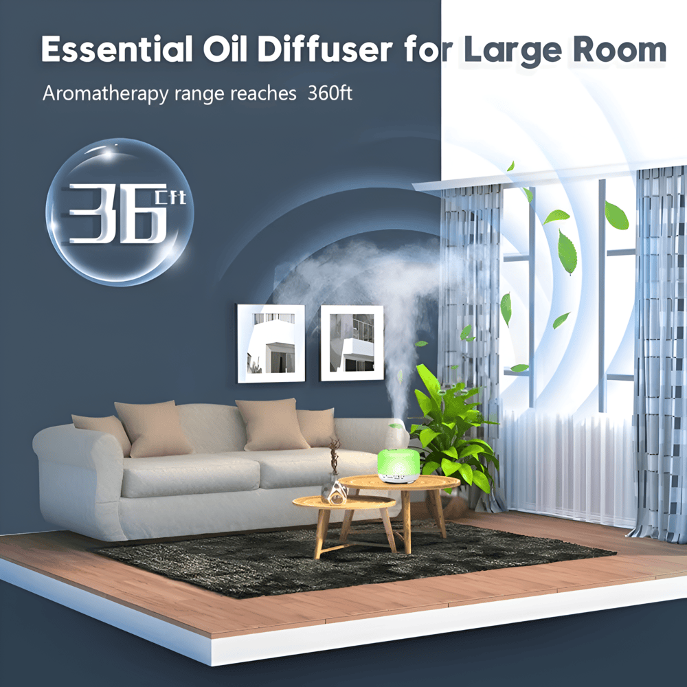 Brehn | LED Aroma Diffuser mit Bluetooth-Lautsprecher und Luftbefeuchter